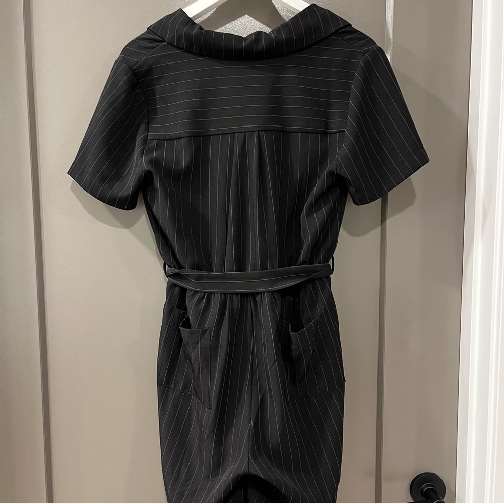 Black Striped Women's Jumpsuit - Picture 3 of 7